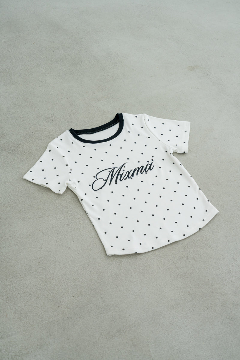 ドット柄MixmiiロゴTシャツ
