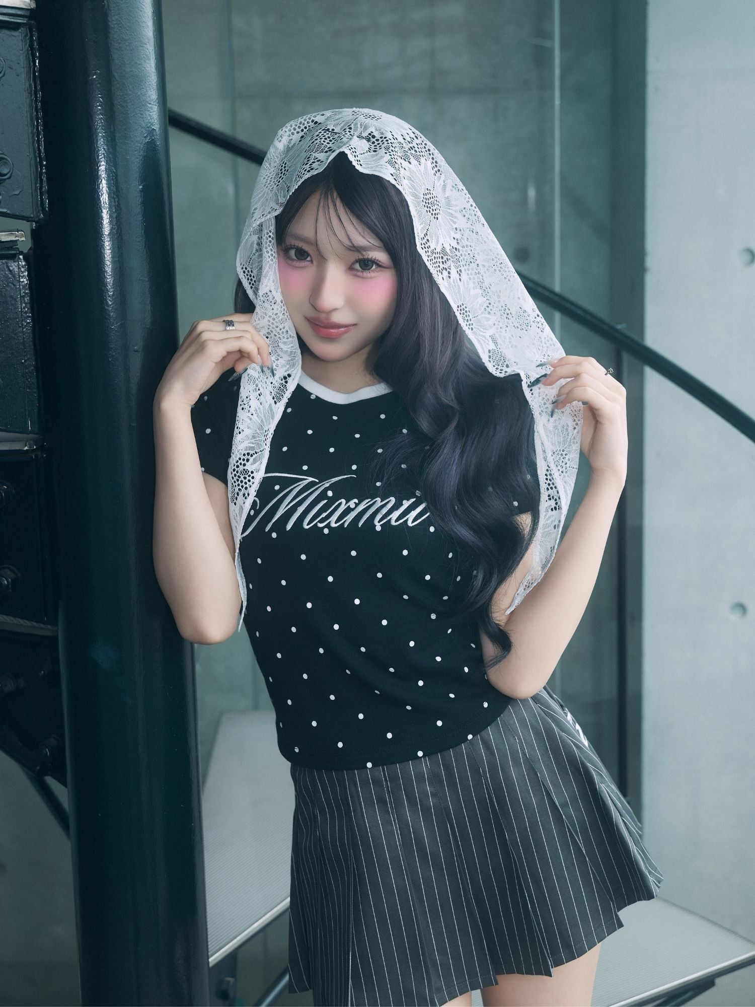 ドット柄MixmiiロゴTシャツ