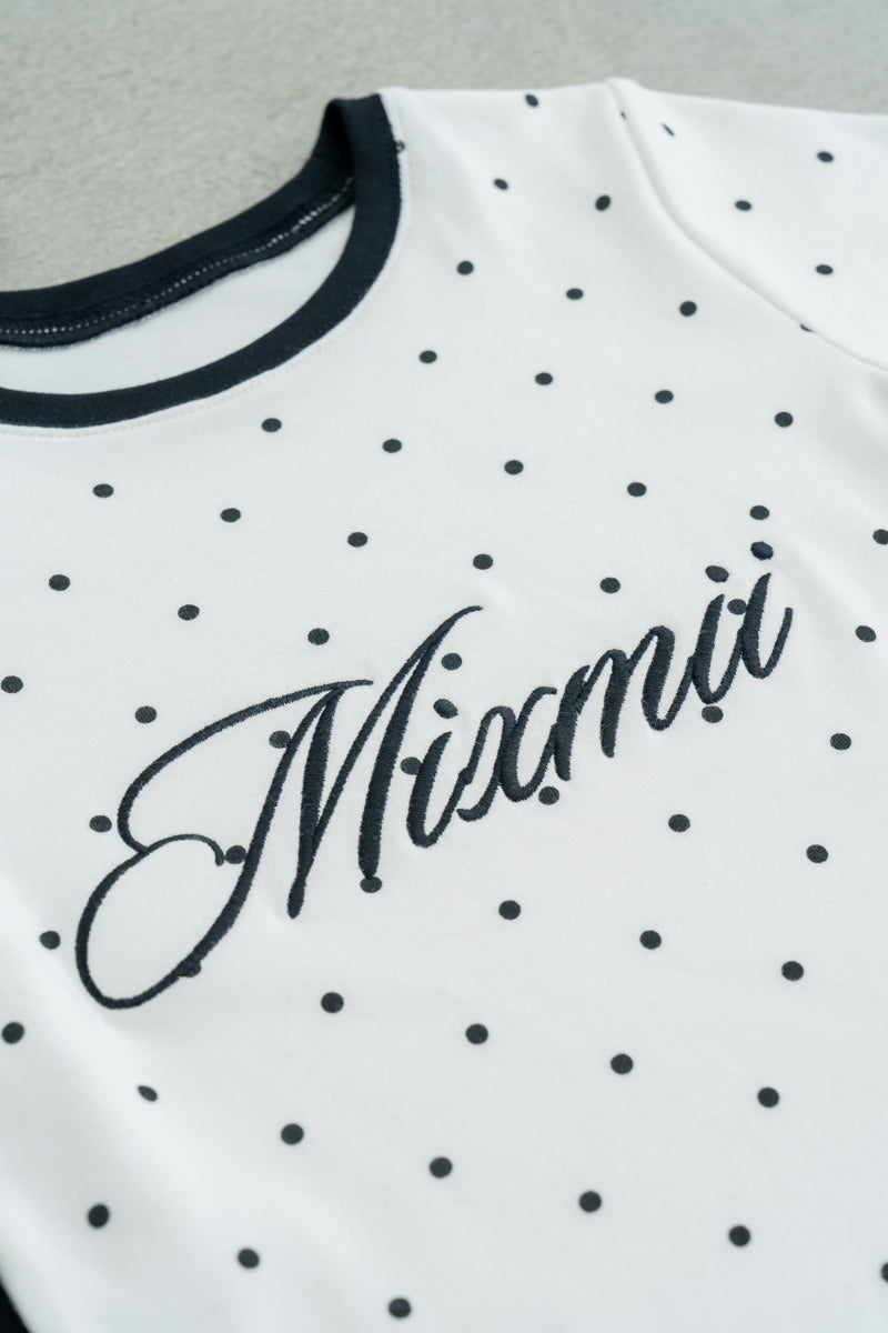 ドット柄MixmiiロゴTシャツ