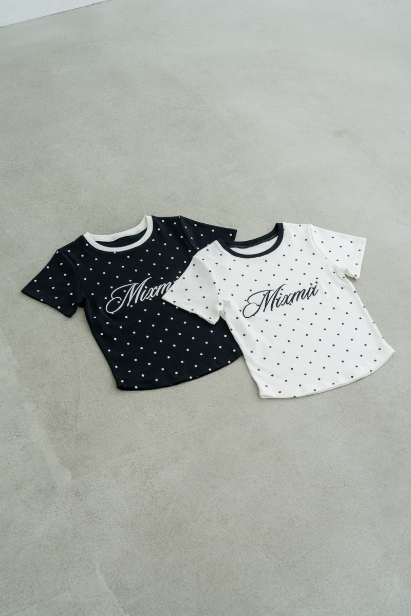 ドット柄MixmiiロゴTシャツ