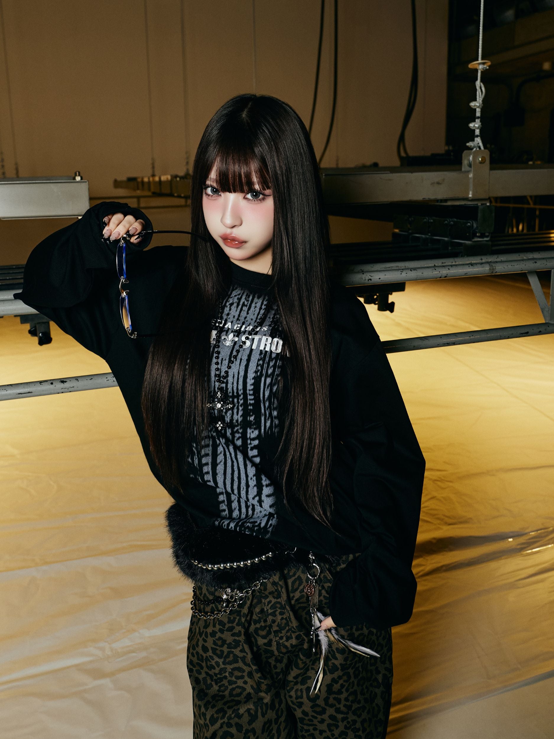 黒 トップス みりさま専用 MA*RS】【2点SET】クロス刺繍短丈セットアップ - ブラック size-F