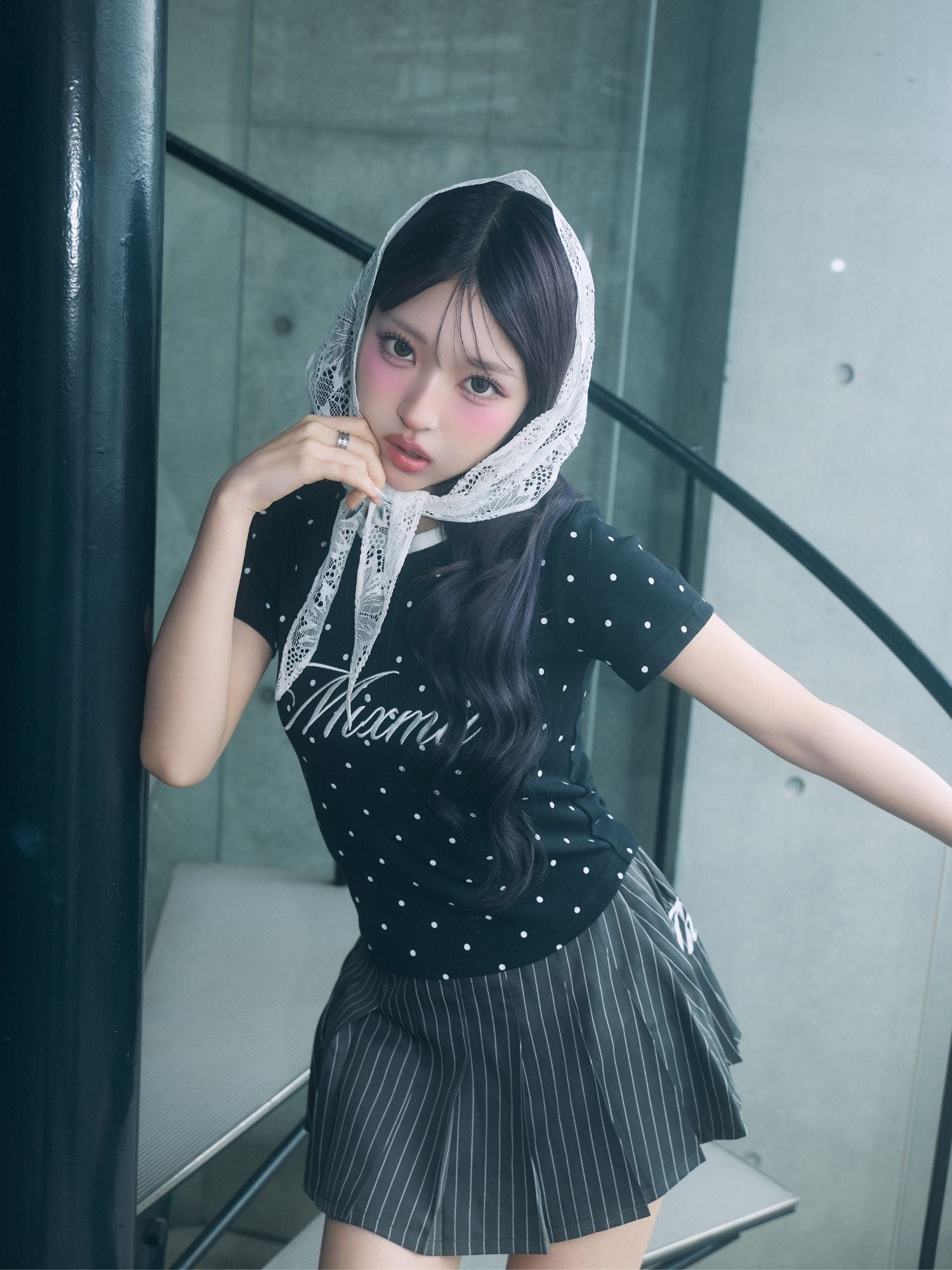 ドット柄MixmiiロゴTシャツ